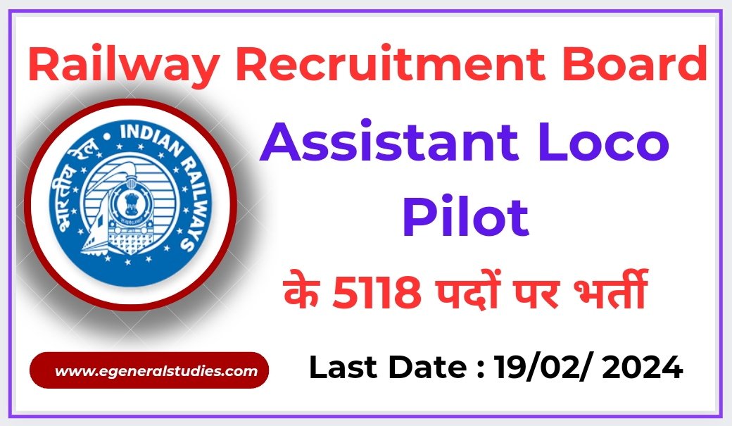 RRB Assistant Loco Pilot Recruitment 2024 Apply Online General Studies