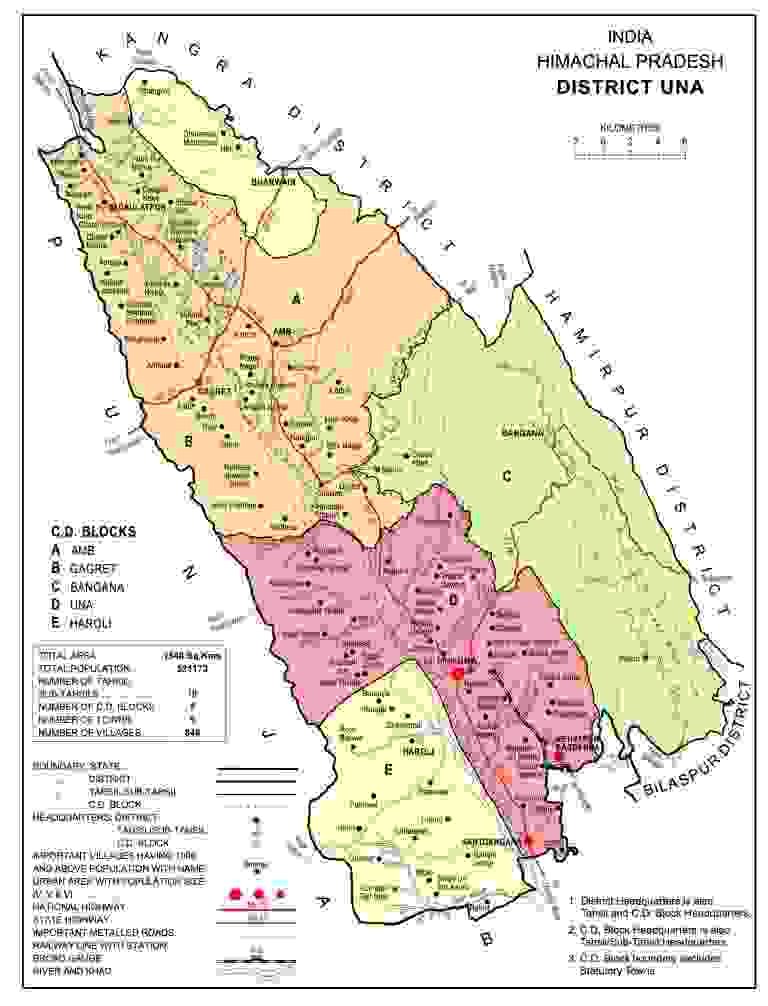 Brief Geography of District Una - HP - General Studies